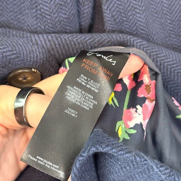 Joules Ellice Jersey Two Button Navy Blazer Size 12 - Picture 6 of 9